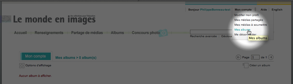 Lien pour créer un compte ou pour vous connecter dans Le monde en images