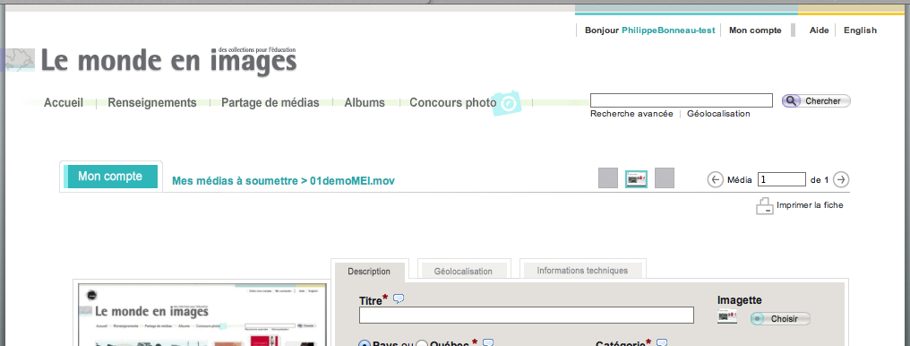 Fiche descriptive dans Le monde en images
