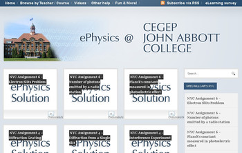Video Solutions at ePhysics.ca