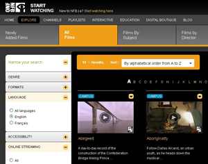 The National Film Board streams Canadian content