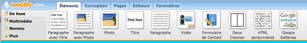 Insert windows for various text sizes, images, documents, etc.
