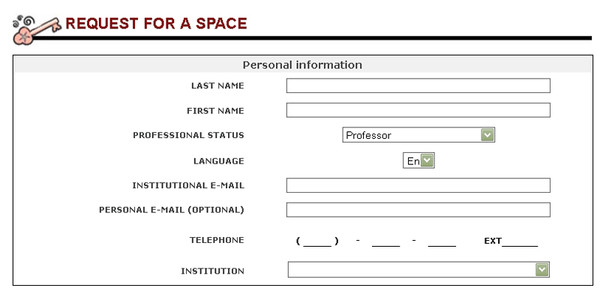 request for a space Demande espace web