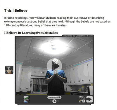 This I Believe on VoiceThread's website