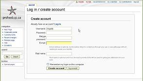 Log in or create account form