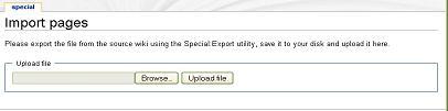 Import pages form