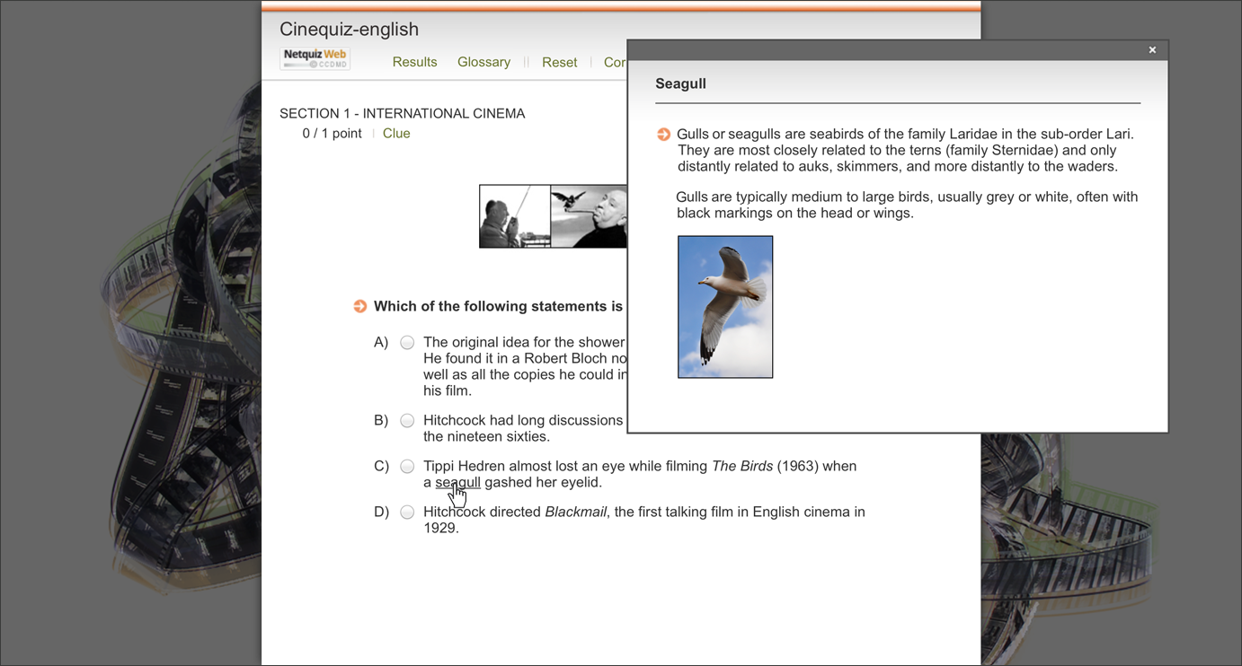 Add a glossary to a web questionnaire