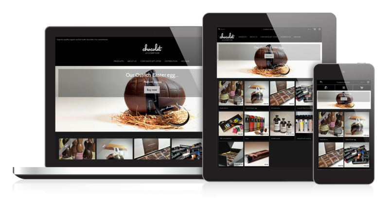 The appearance of an online store created using Liki Lab adapts to the viewer's screen size