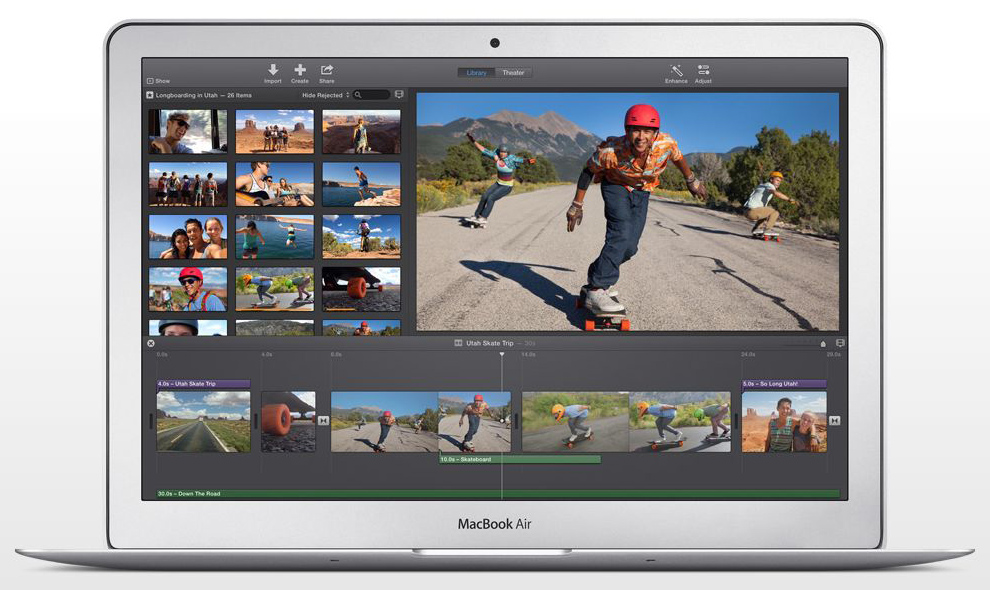 iMovie pour iMac, disponible sur le site web d'Appel