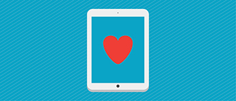 Heart icon inside an iPad